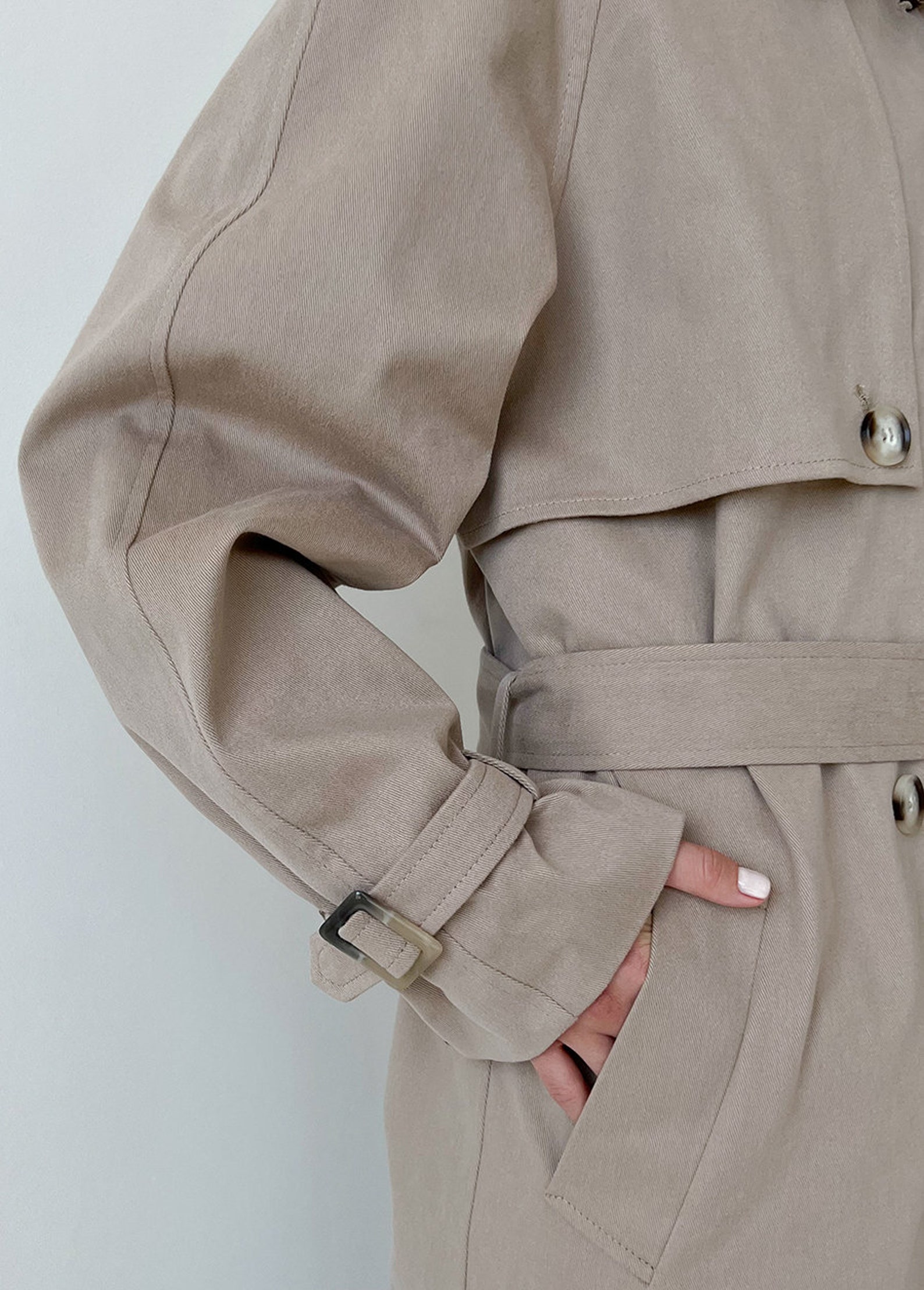 Beige Trench Coat for Women Beige Relaxed Trench Coat With - Etsy