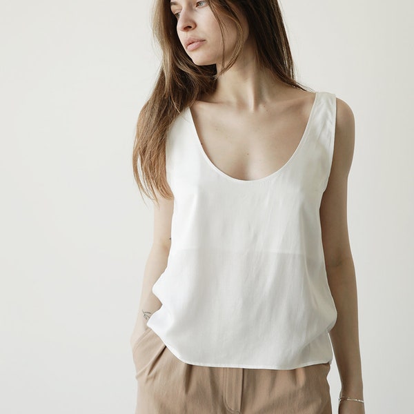 Tivoli Silk-Satin Tank Top main image 0