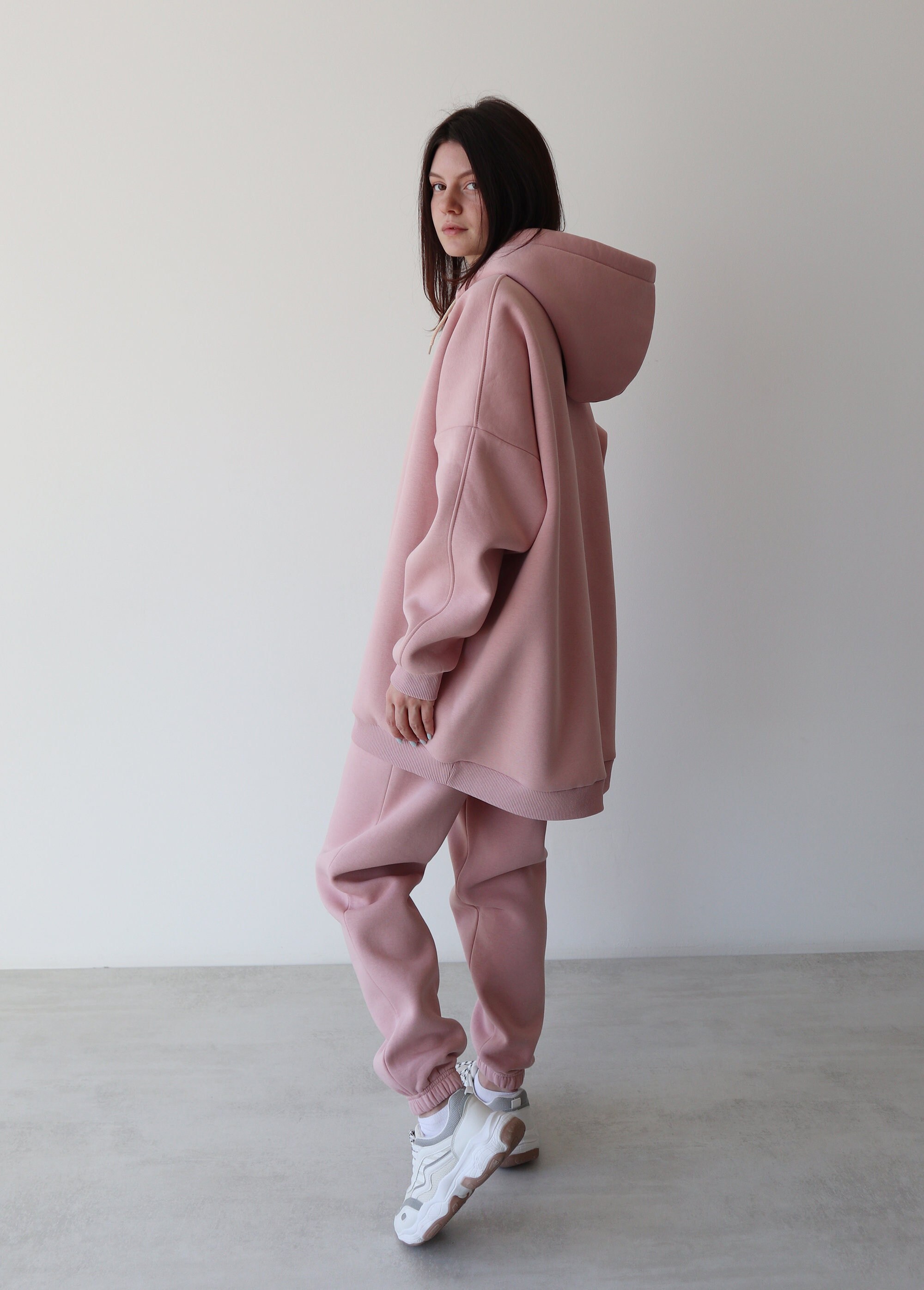 Pink oversized hoodie women's sale