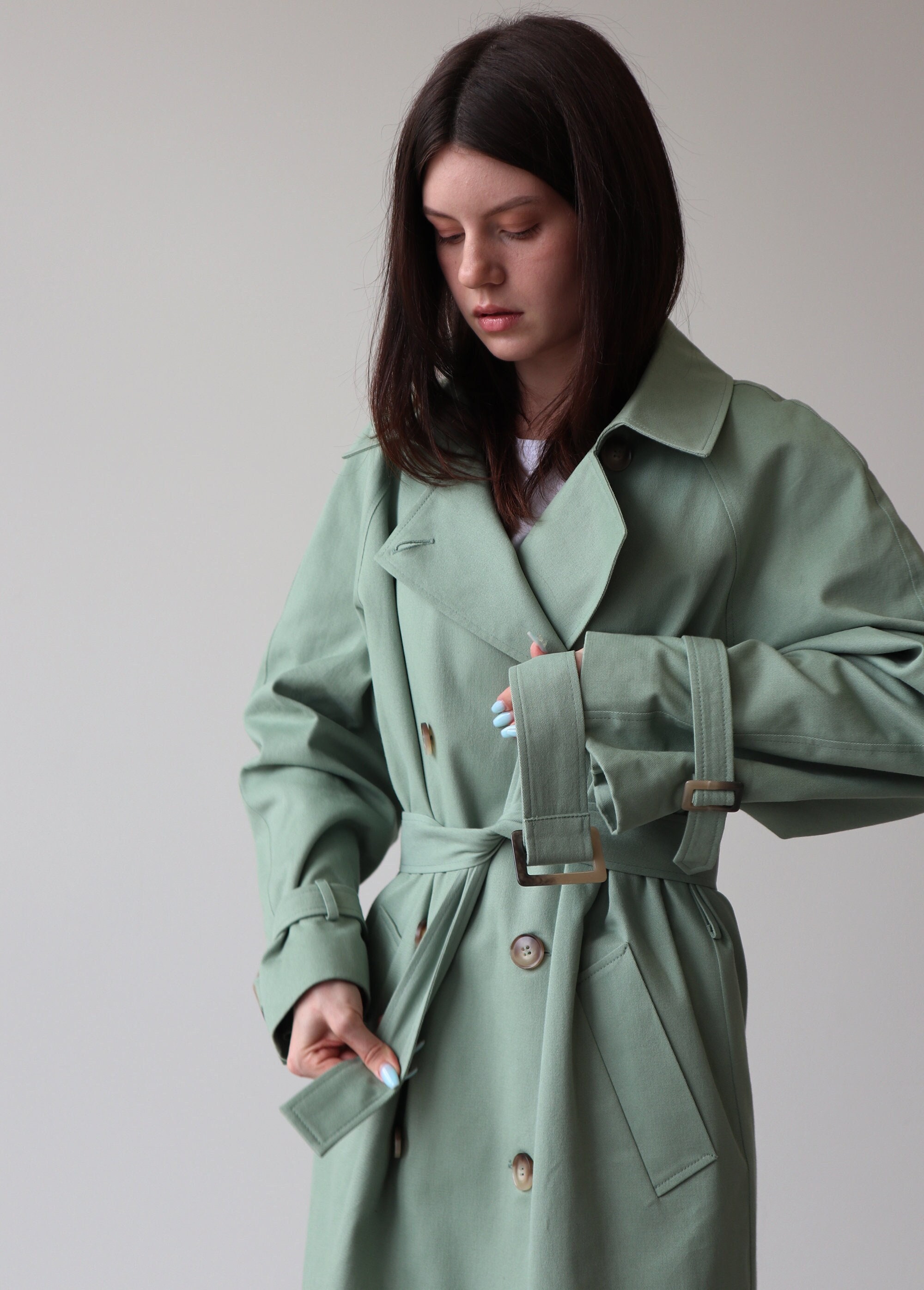 Mint trench coat sale