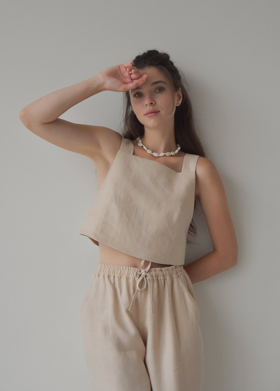 Linen Crop Top