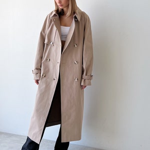 Beige Trench Coat for Women Beige Relaxed Trench Coat With - Etsy