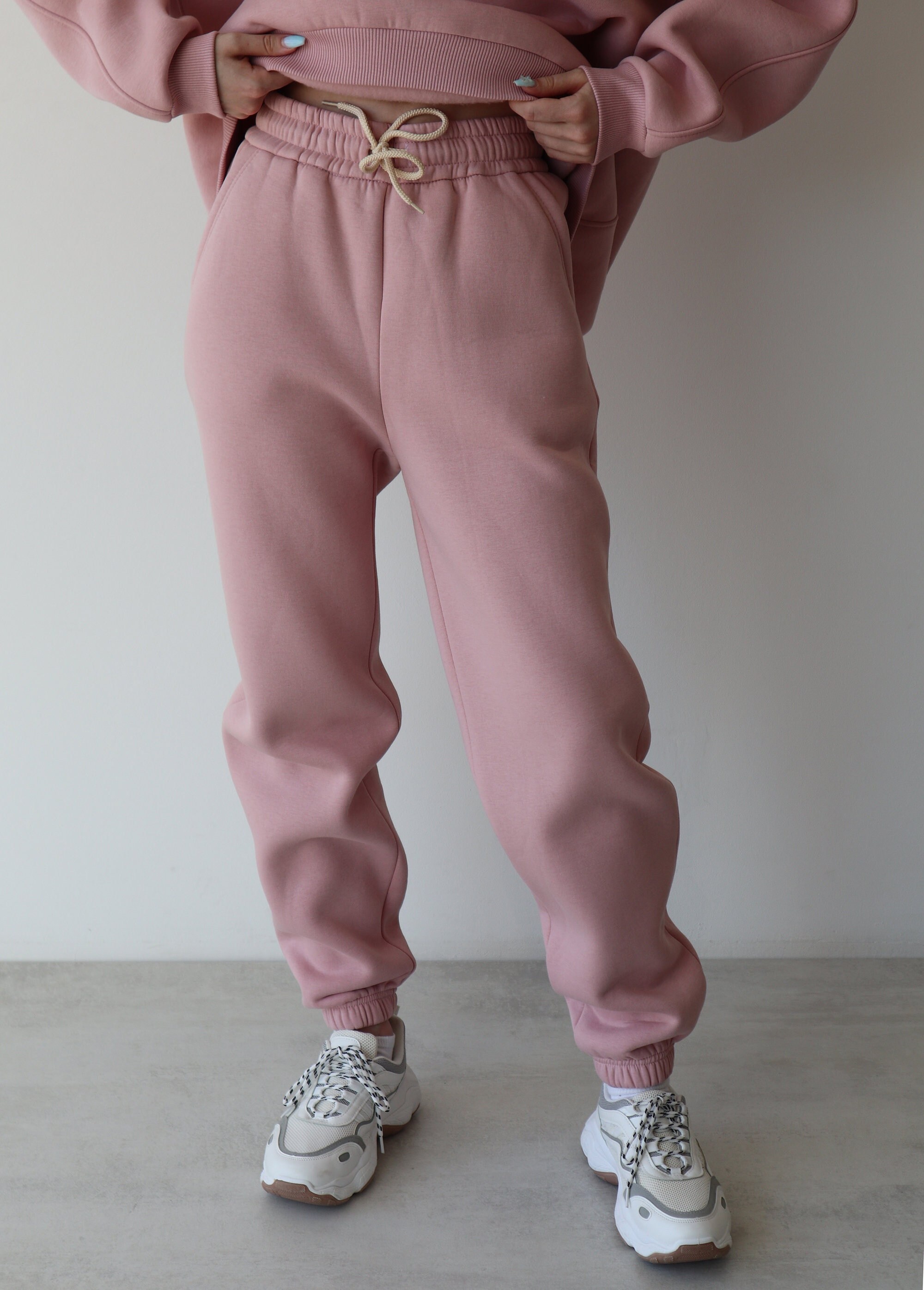 Baby pink joggers deals
