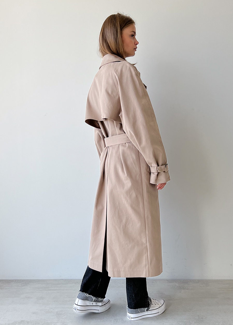 Beige Cotton Trench Coat with Gloves main image 1