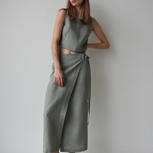 Terra Linen Wrap Skirt