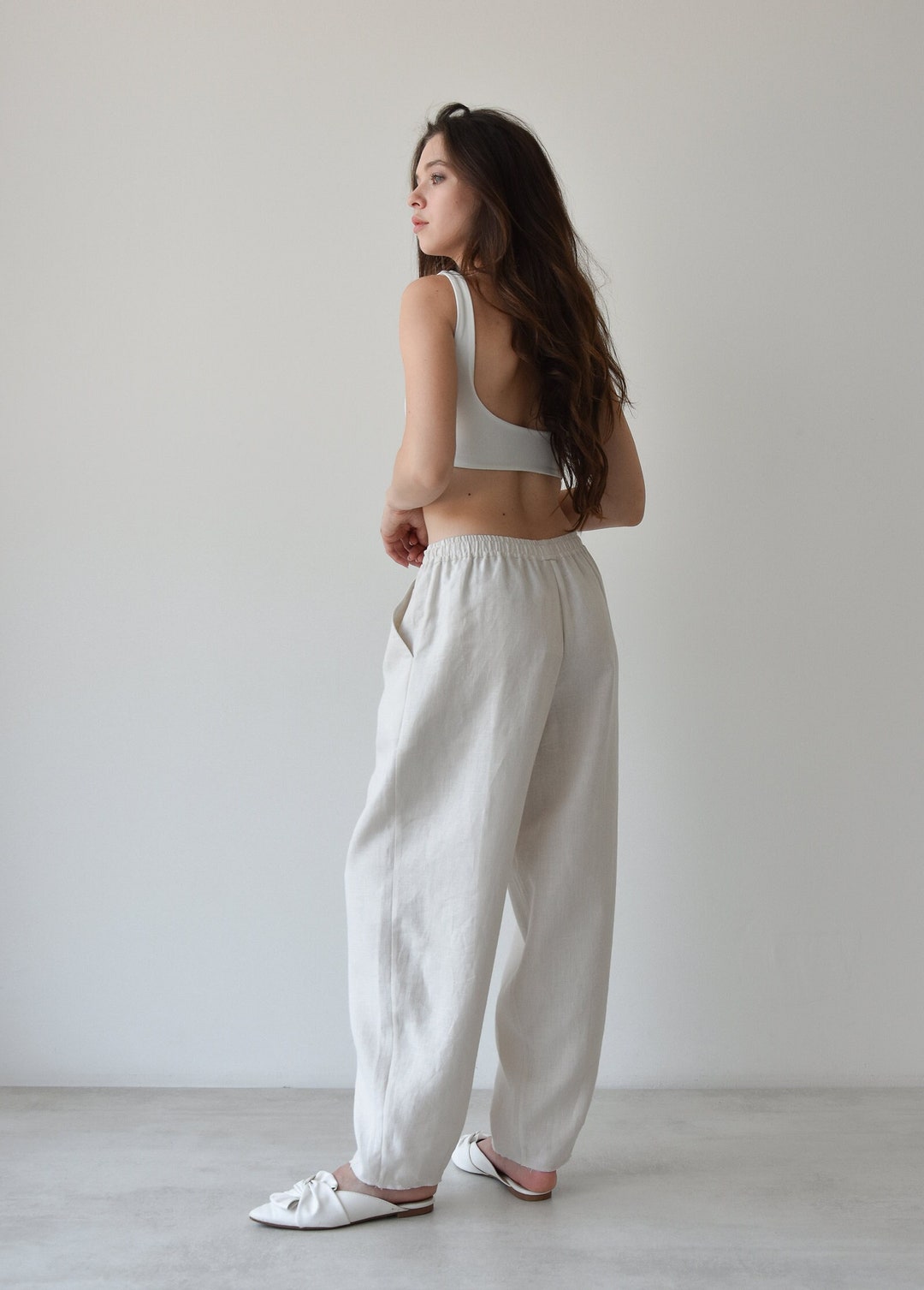 Linen Trousers Light Beige