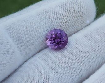 3.84 ct.  Round Brilliant Amethyst - Precision Cut Amethyst Round
