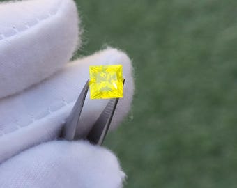 2.25 Ct. Princess Cut Yellow YAG - Yttrium Aluminum Garnet - Loose Gems by Gemstone Tech