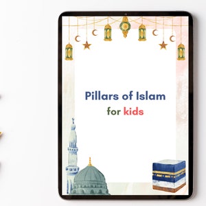 pillars of Islam for kids, salah for kids, hajj for kids, ramadan for kids, zakah for kids, arabic worksheets