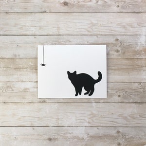 Cat Silhouette Halloween Notecard