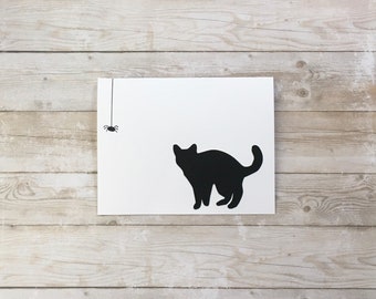 Cat Silhouette Halloween Notecard