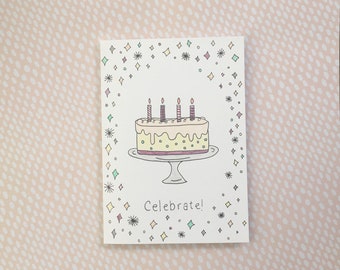 Celebrate Cake Birthday Card