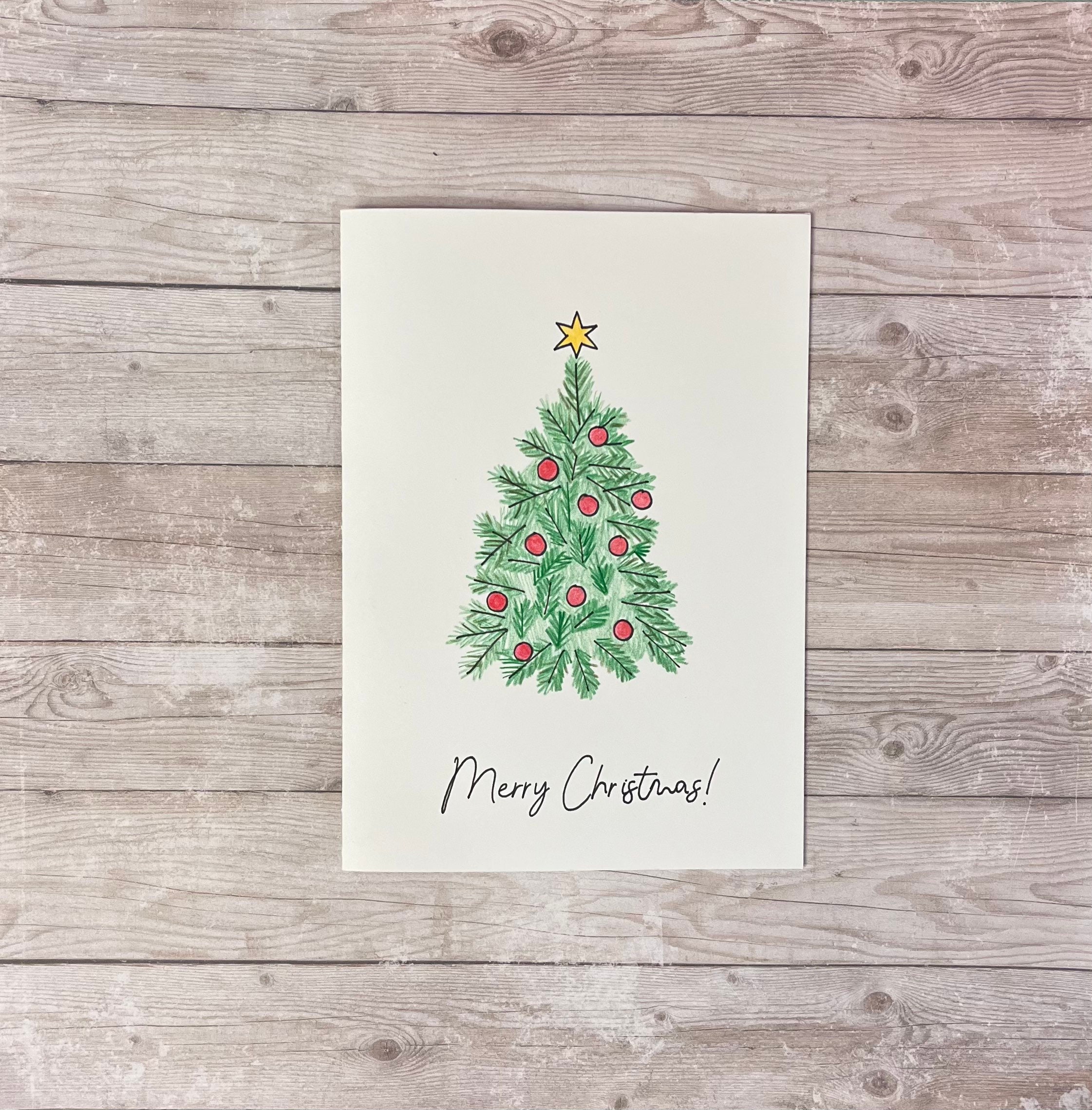 Traditional Christmas Tree Card   Etsy