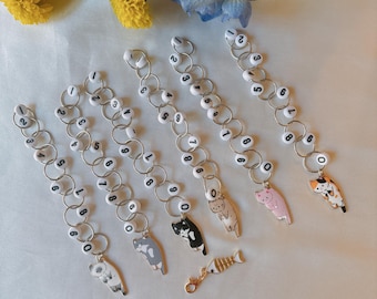Row Counter, Knitting Progress Keeper, Gift for Knitter   / funny cat