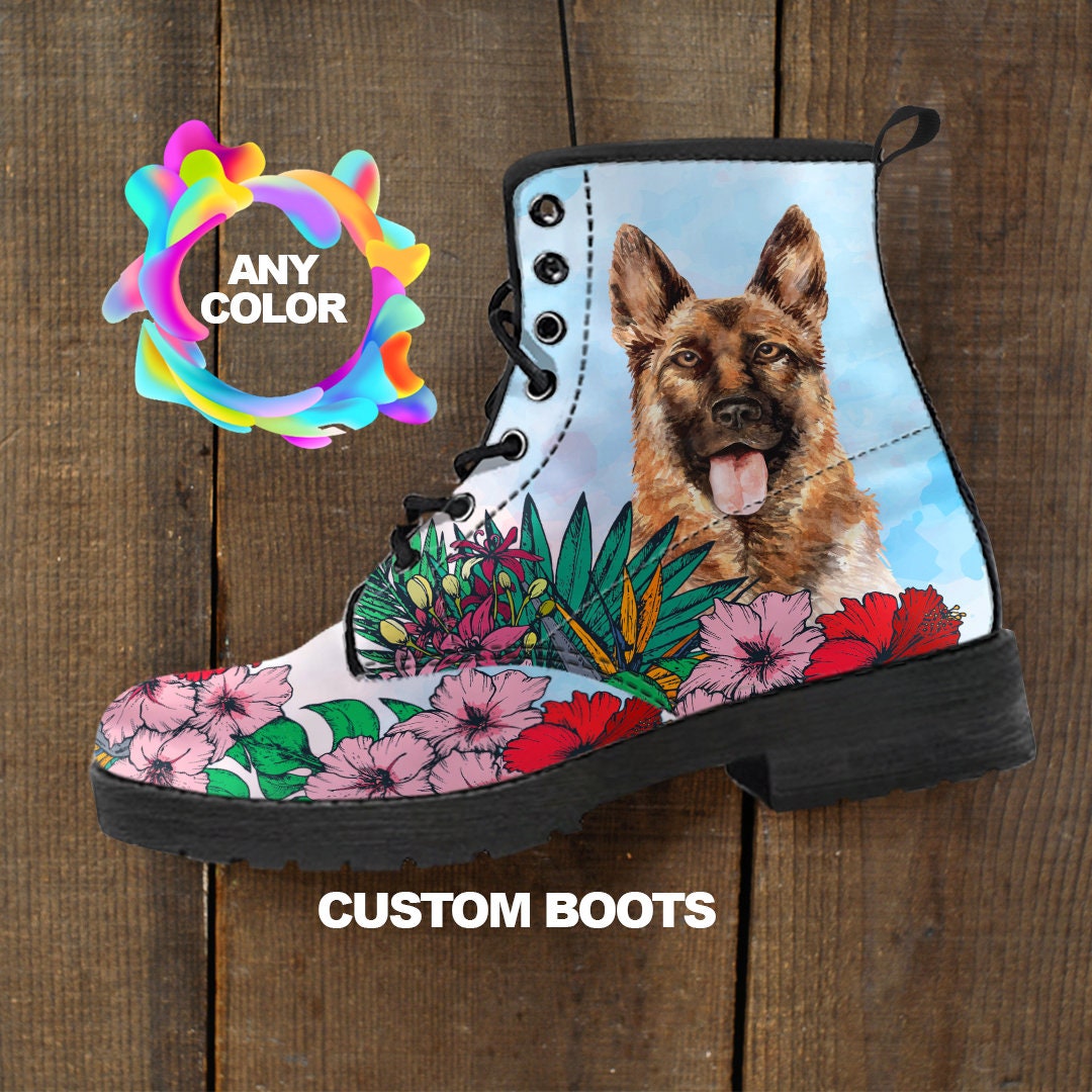 German Shepherd BOOTS German Shepherd Lovers Custom Picture