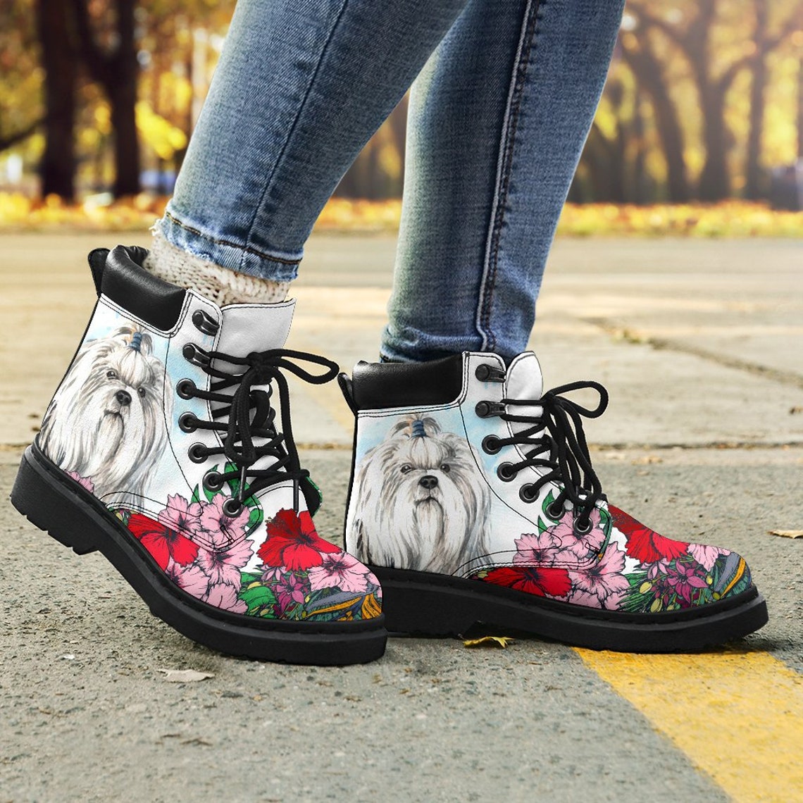 Shih Tzu Boots Shih Tzu Lovers Custom Picture Animal Etsy