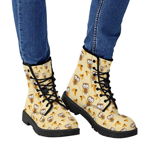 Cute Owl Boots Owly Leather Boots 