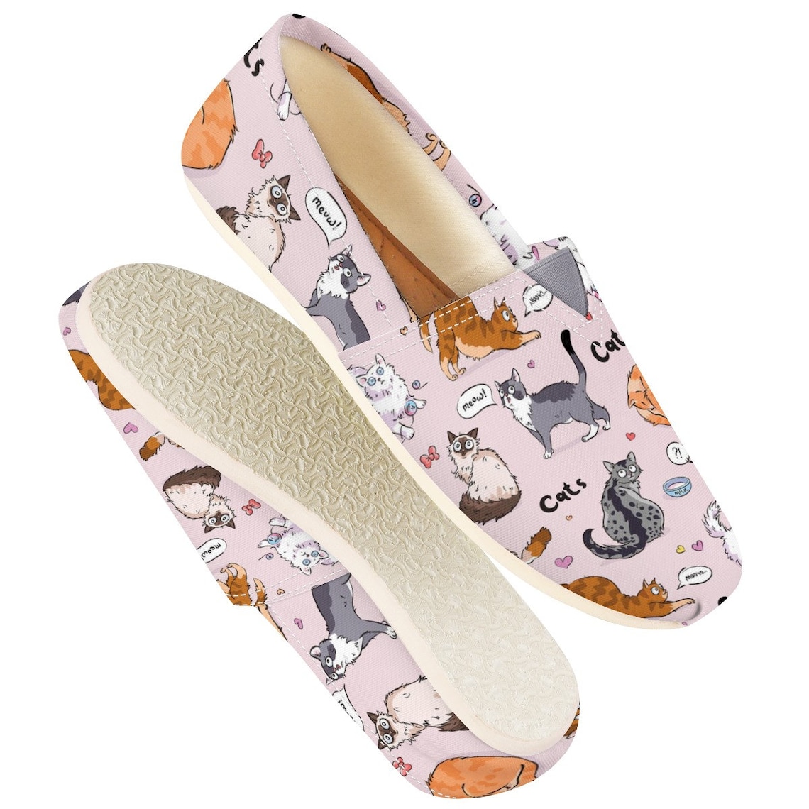 Cute Cat Custom Casual Shoes Women Casual Shoes Kitty Casual Etsy