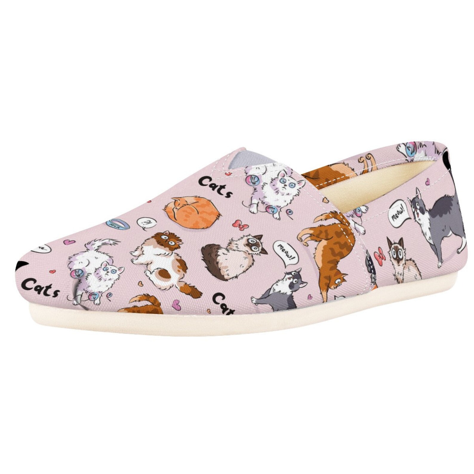 Cute Cat Custom Casual Shoes Women Casual Shoes Kitty Casual Etsy