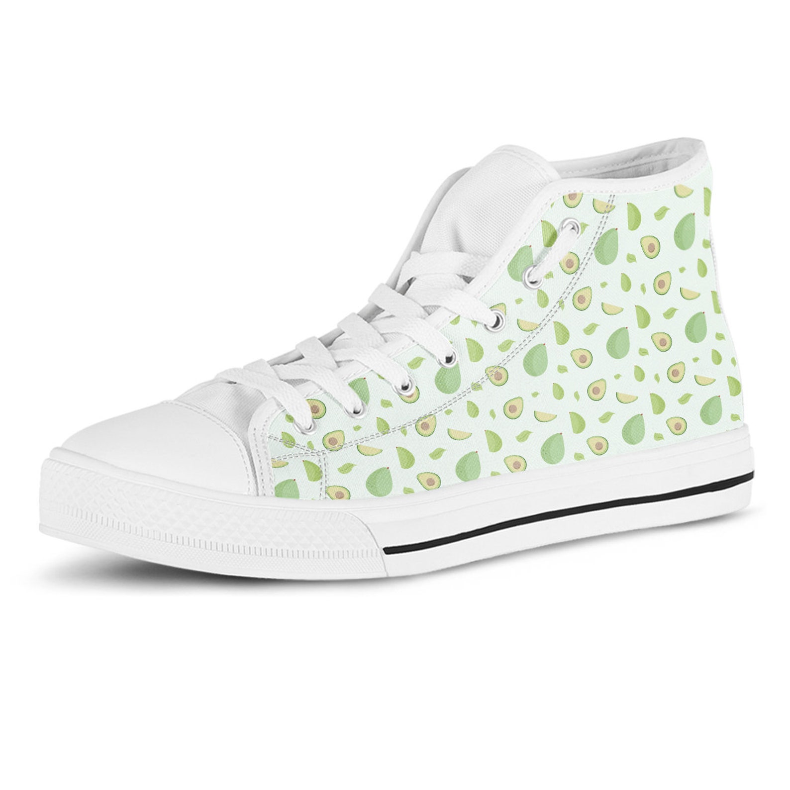 Avocado High top Shoes Fruit Shoes Women Sneakers Cute | Etsy