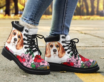 Beagle lovers Women Boots Custom Picture Beagle BOOTS Animal lovers