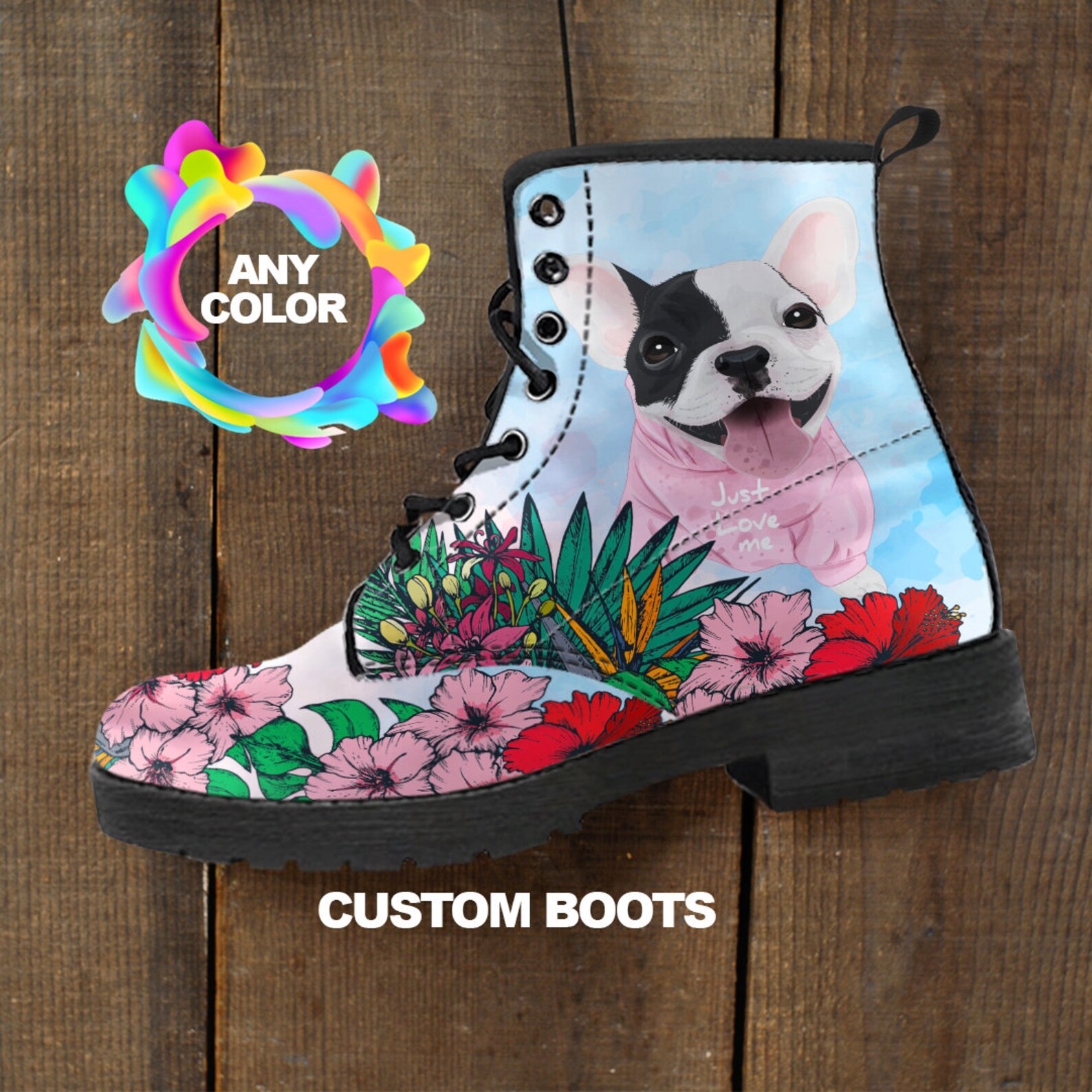 French Bulldog BOOTS French Bulldog Lovers Custom Picture Etsy