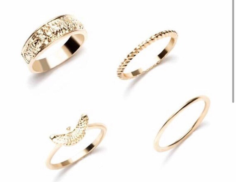 12 Piece Dainty Gold Stacking Ring Set Minimalist Stacking Etsy
