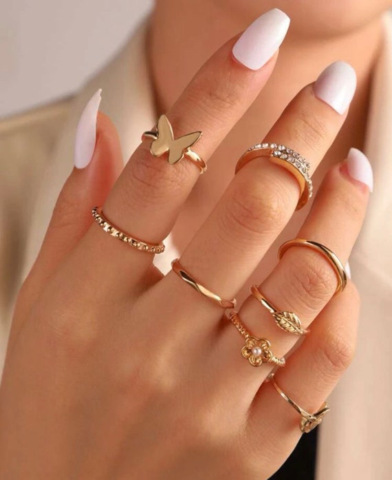 Amazon.com: Octwine Dainty Snake Knuckle Rings Silver Cute Rings Set  Bohemian Open Rings Set Jewelry Rings Accessory for Women and Girls(7 pcs)  : Clothing, Shoes & Jewelry