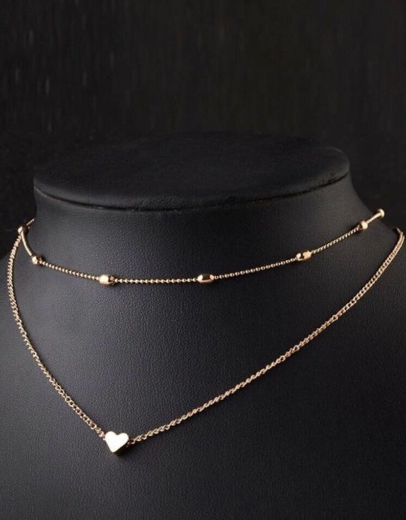 Dainty Gold Heart Necklace Delicate Gold Heart Necklace Etsy