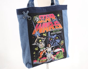 HANDMADE Upcycled Vintage Star Wars Denim Crossbag Tote Bag
