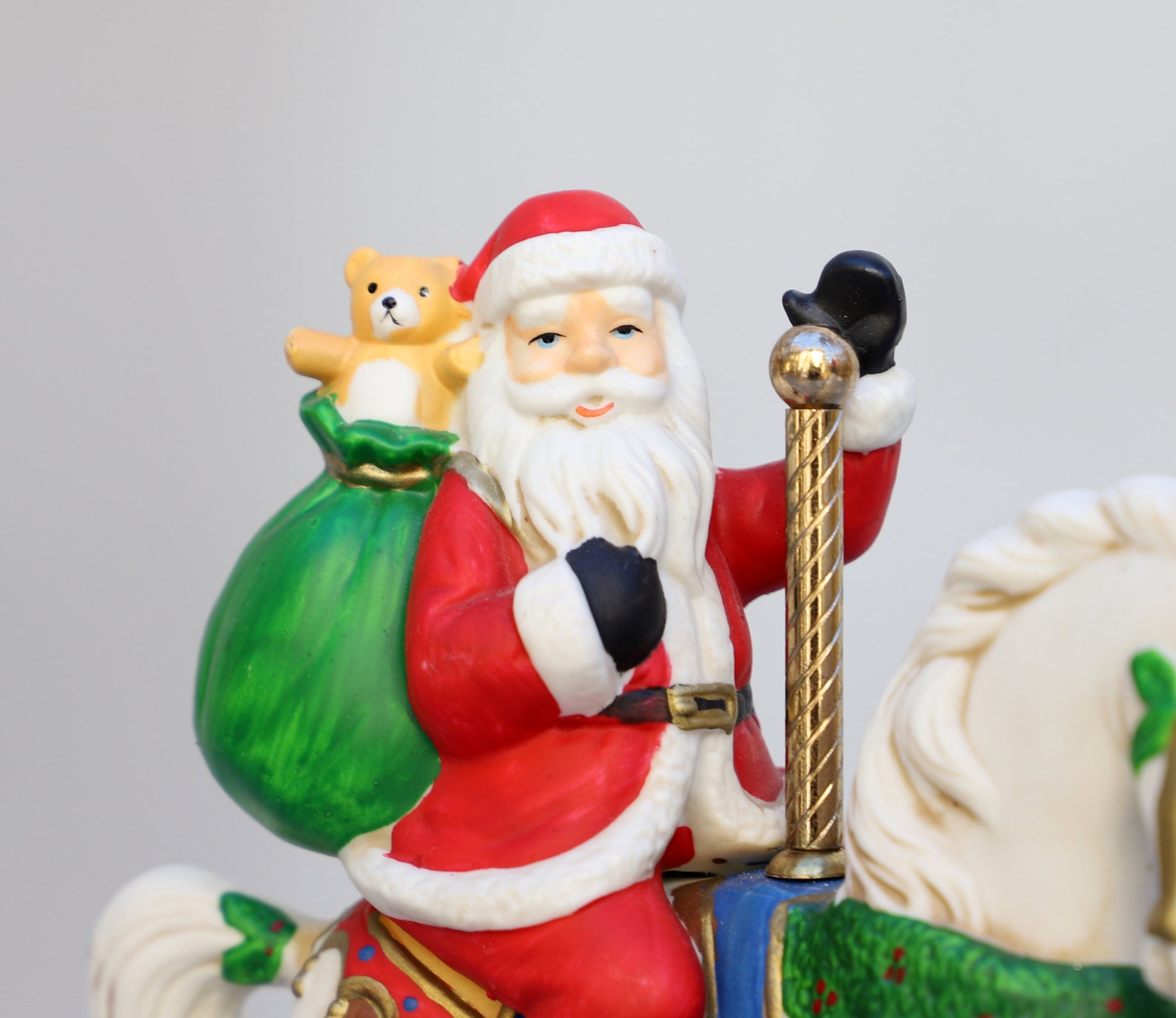 The San Francisco Music Box Company Santa Claus Christmas Carousel Ride