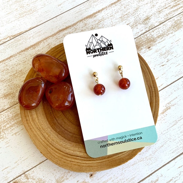 Carnelian Drop Earrings | Crystal Earrings | Carnelian Earrings | Earrings Gold | Crystal Jewellery | Crystal Gifts | Carnelian