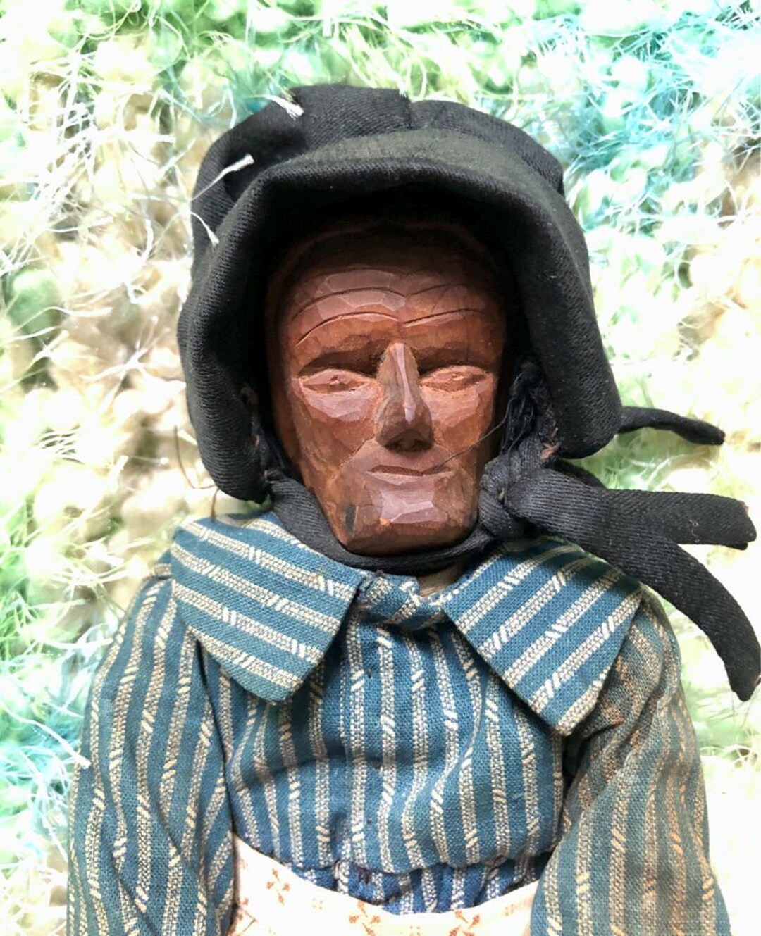 Primitive Appalachian Antique 1930 Hand Carved Wood Folk Art Doll RARE ...
