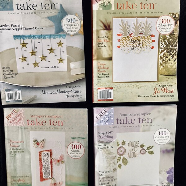 Stampers' Sampler Take Ten Magazines, Stampington, Cardmaking, Techniques, Instructions, Ideas, Inspiration, Excellent Condition