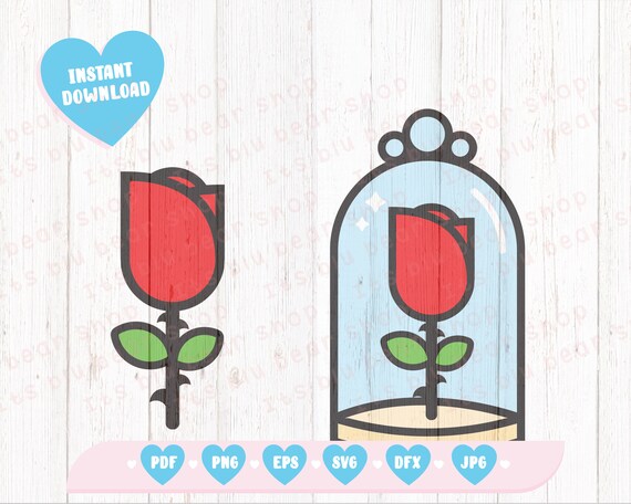 Rose Beauty And The Beast Svg Dxf Eps Pdf Png Cricut Cutting Etsy