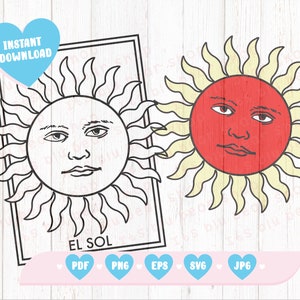 El Sol SVG  Mexican Loteria SVG  Cricut ready, Loteria Card Svg eps Pdf El Sol Card Digital download