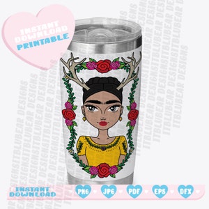 Mexican girl Svg ,The Wounded Deer PNG Ready to press, download digital design, Loteria JPG print, Loteria Png, ready to use DTG, full color