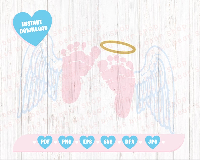 Download Baby angel wings svg files for Cricut Silhouette Feet | Etsy