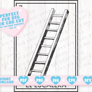 La escalera SVG Mexican Loteria SVG Classic Card Silhouette Cameo, Cricut ready, Perfetto per DTG, Messicana Loteria Card Svg