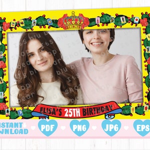 Loteria Photo Booth Birthday Party Frame- 300 dpi Digital Print only, Jpgs, Pngs, Pdf High Quality Mexican Party, Loteria PNG Printables