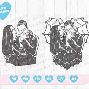 Gomez inspired SVG, Couples SVG Digital Download Halloween Svg