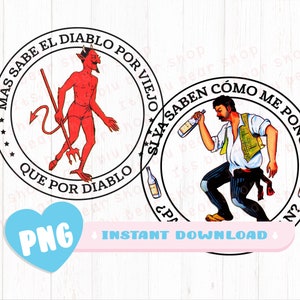EL Borracho Png El diablito Png Bundle Png Loteria Png Sublimacja Cyfrowy druk DTG Clipart