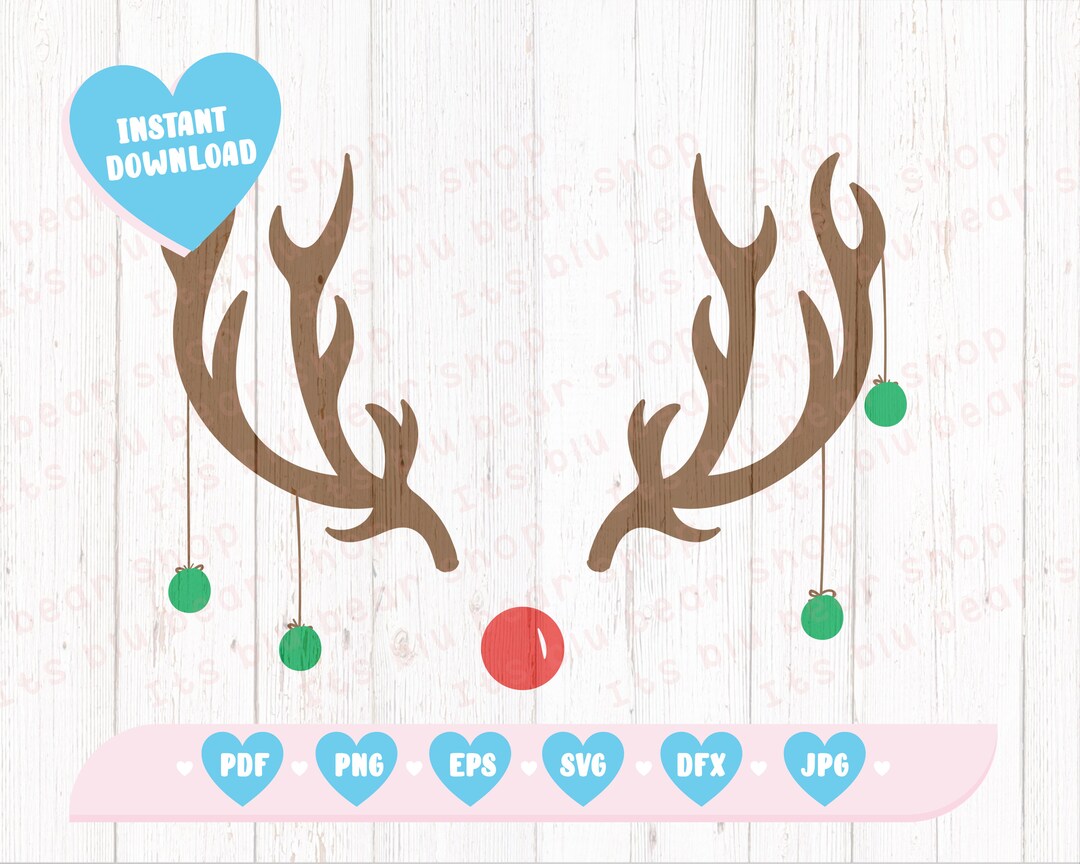 Party Rudolph Svg Rudolph Svg Reindeer SVG Antlers Svg, Christmas Svg Digital Download ...