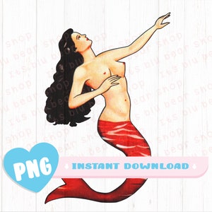 La Sirena PNG Mexican Loteria PNG Classic Card Perfect for DTG, Mexican Loteria Card 300dpi Png Only La Sirena Transperant background