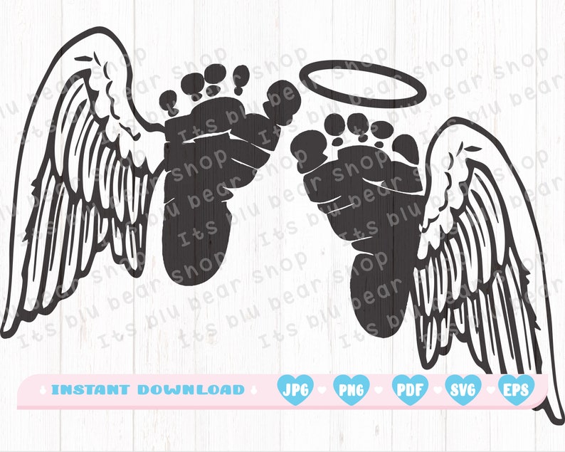 Download Baby angel wings svg files for Cricut Silhouette Feet | Etsy