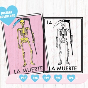 La Muerte SVG  Mexican Loteria SVG  Cricut ready, Loteria Card Svg eps Pdf La muerta Card Digital download Sublimation