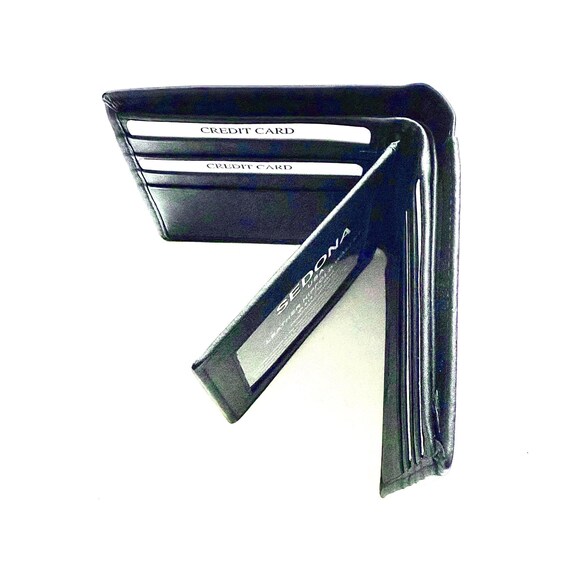 Cowhide Leather RFID Bifold Wallet with Center Flap