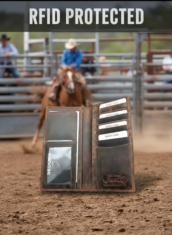 Buffalo Leather Long Wallet with RFID Protected