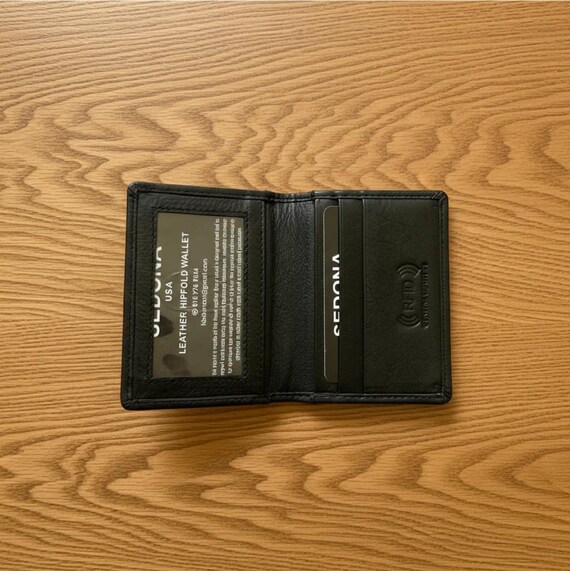 Leather Credit Card ID Case with 3 windows and RFID Protection