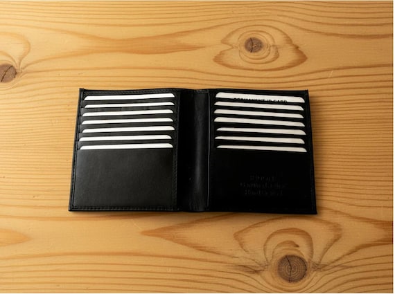 Cowhide Leather Slim Bifold Wallet with 14 card slots